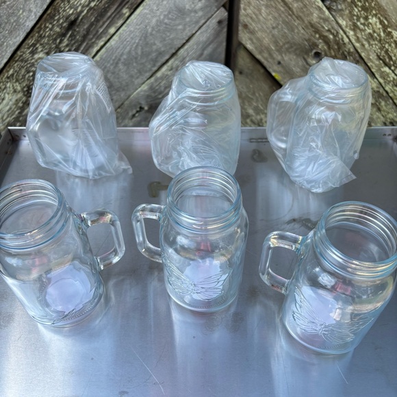 Dolly Parton Mason Jar Lot Of 6 Dollar General 24 Oz Drinking Glass Butterflies - Picture 2 of 7